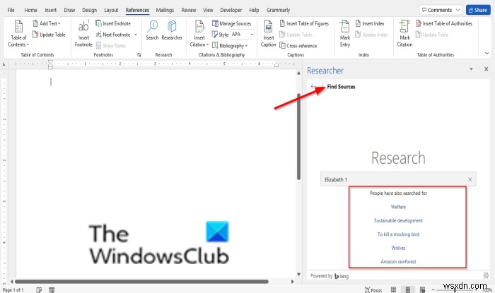 วิธีใช้นักวิจัยใน Microsoft Word เพื่อค้นคว้าเอกสารและบทความ 