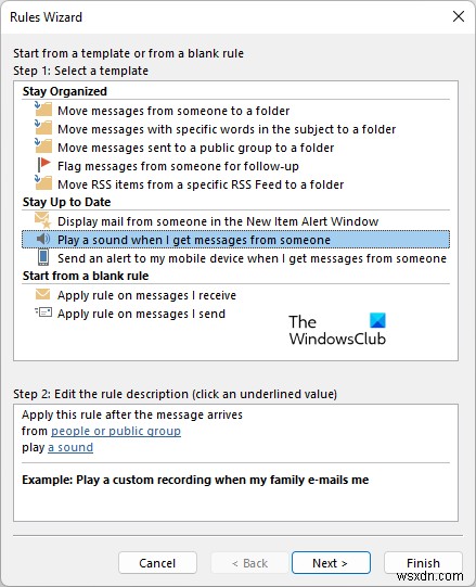 เสียงแจ้งเตือนอีเมลไม่ทำงานใน Outlook 