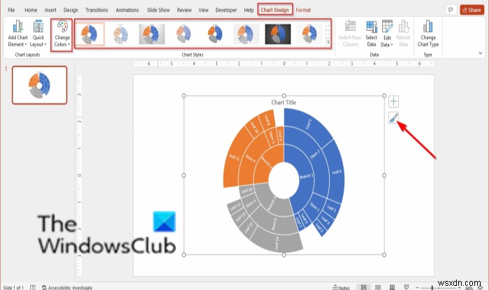 วิธีสร้างแผนภูมิ Sunburst ใน PowerPoint 