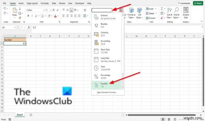 วิธีแสดงตัวเลขเป็นเศษส่วนใน Excel 