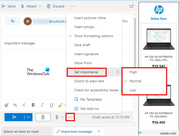 วิธีตั้งค่าลำดับความสำคัญสำหรับอีเมลใน Outlook เป็นสูง