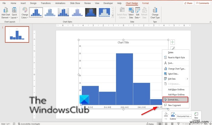 วิธีสร้างแผนภูมิฮิสโตแกรมใน PowerPoint