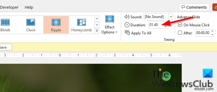 วิธีการเพิ่มเอฟเฟกต์เสียงให้กับการเปลี่ยนใน PowerPoint