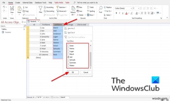 วิธีการจัดเรียงและกรองระเบียนใน Microsoft Access