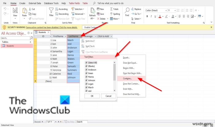 วิธีการจัดเรียงและกรองระเบียนใน Microsoft Access