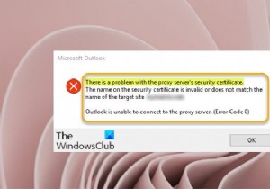 มีปัญหากับใบรับรองความปลอดภัยของพร็อกซีเซิร์ฟเวอร์ – ข้อผิดพลาดของ Outlook 