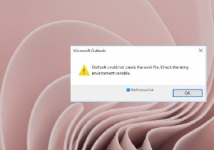 Outlook ไม่สามารถสร้างไฟล์งานได้ ตรวจสอบตัวแปรสภาพแวดล้อมชั่วคราว 