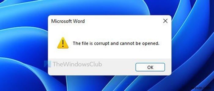 แก้ไข ไฟล์เสียหายและไม่สามารถเปิดได้ ข้อผิดพลาดใน Word, Excel, PowerPoint 