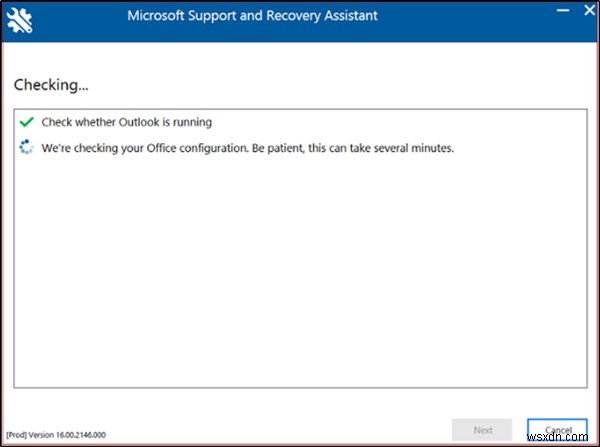 ใช้การวินิจฉัยขั้นสูงใน Microsoft Support and Recovery Assistant เพื่อแก้ไขปัญหา Outlook 