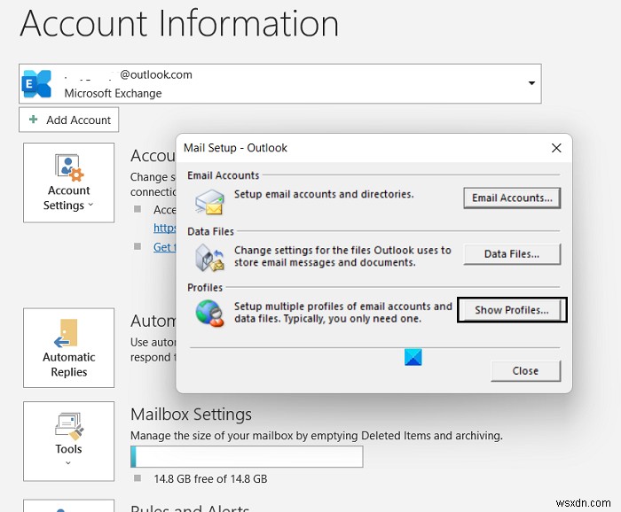 แก้ไข ชุดโฟลเดอร์ไม่สามารถเปิดได้ Outlook error 