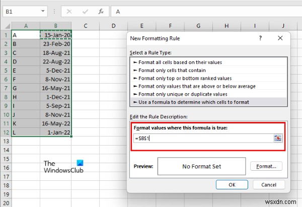 วิธีเน้นแถวที่มีวันที่โดยใช้การจัดรูปแบบตามเงื่อนไขใน Excel 