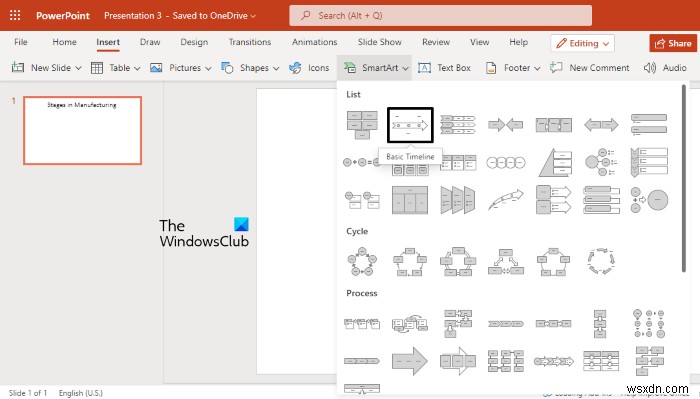 วิธีสร้างไทม์ไลน์ใน PowerPoint สำหรับเว็บ 