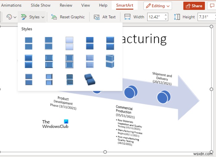 วิธีสร้างไทม์ไลน์ใน PowerPoint สำหรับเว็บ 