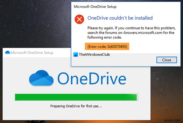 แก้ไขรหัสข้อผิดพลาด Vault ส่วนบุคคลของ OneDrive 0x80070490 