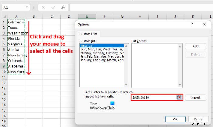 วิธีสร้างรายการแบบกำหนดเองใน Excel