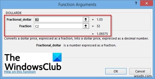 วิธีใช้ฟังก์ชัน DOLLARDE ใน Microsoft Excel 