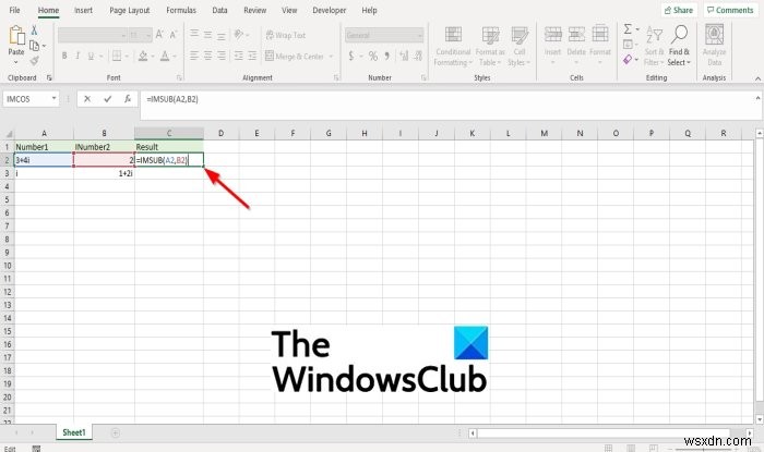 วิธีใช้ฟังก์ชัน IMSUB ใน Microsoft Excel 