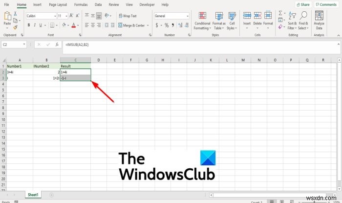 วิธีใช้ฟังก์ชัน IMSUB ใน Microsoft Excel 