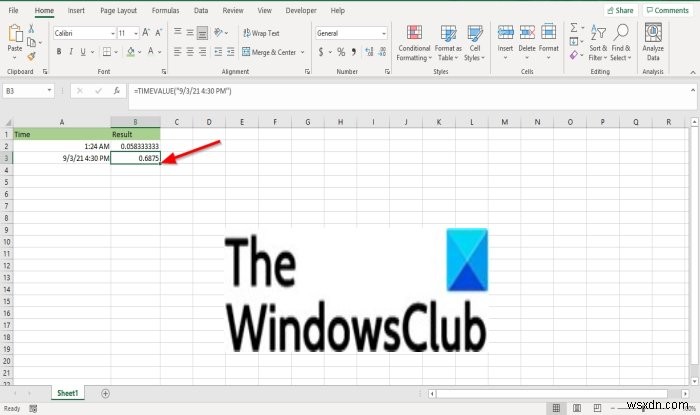 วิธีใช้ฟังก์ชัน TIMEVALUE ใน Microsoft Excel 