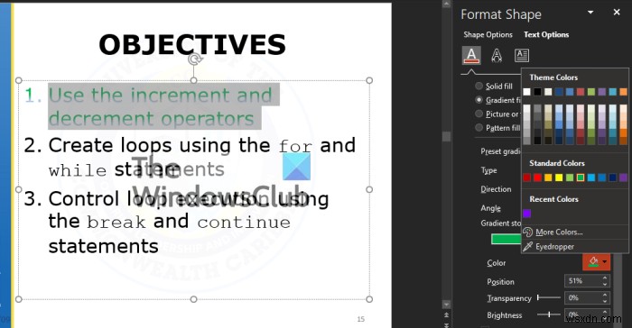 วิธีเพิ่มข้อความหลายสีลงในสไลด์ Microsoft PowerPoint 