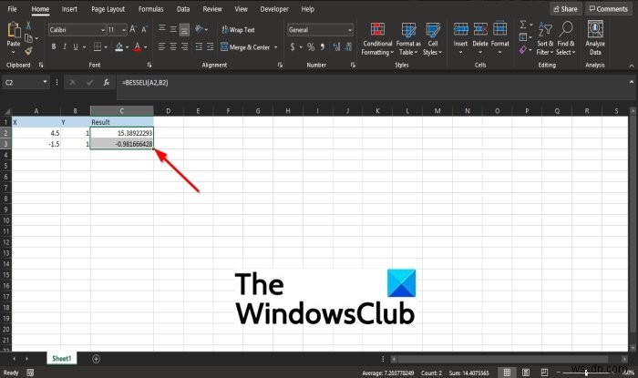 วิธีใช้ฟังก์ชัน BESSELI ใน Microsoft Excel 