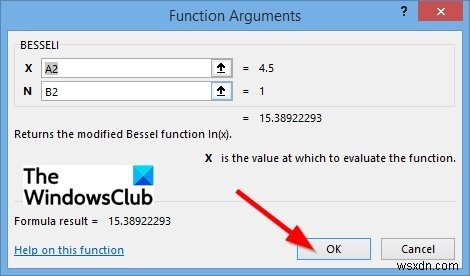 วิธีใช้ฟังก์ชัน BESSELI ใน Microsoft Excel 