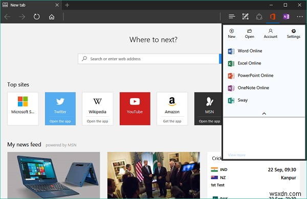 สร้างเอกสาร Office บน Edge และ Chrome โดยใช้ส่วนขยาย Office Online