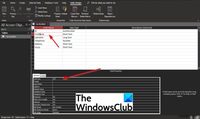 วิธีเปลี่ยนขนาดฟิลด์ใน Microsoft Access 