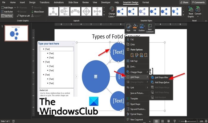 วิธีสร้างรายการเรเดียลใน PowerPoint 