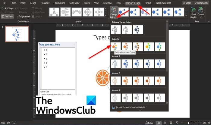 วิธีสร้างรายการเรเดียลใน PowerPoint 