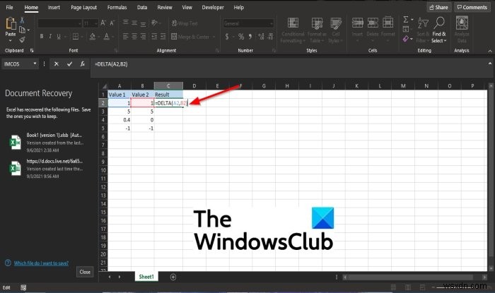 วิธีใช้ฟังก์ชัน DELTA ใน Microsoft Excel 