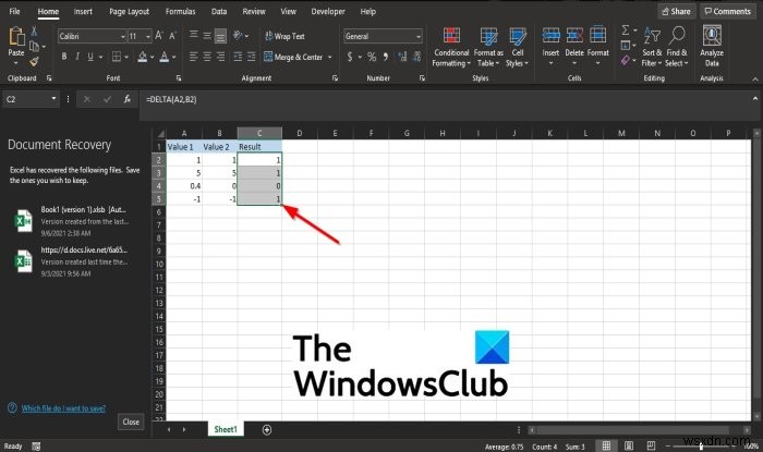 วิธีใช้ฟังก์ชัน DELTA ใน Microsoft Excel 