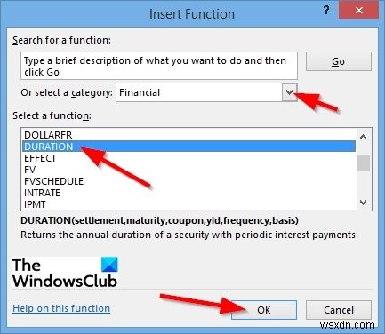 วิธีใช้ฟังก์ชัน Duration Financial ใน Microsoft Excel 