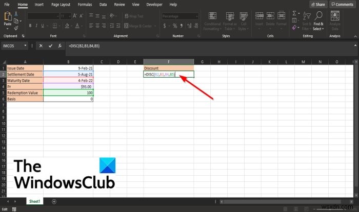 วิธีใช้ฟังก์ชัน DISC ใน Microsoft Excel 