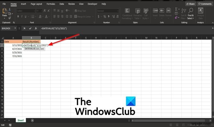 วิธีใช้ฟังก์ชัน DATEVALUE ใน Microsoft Excel 