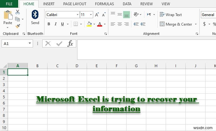 Microsoft Excel กำลังพยายามกู้คืนข้อมูลของคุณ 