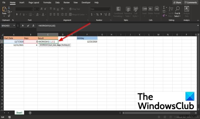 วิธีใช้ฟังก์ชัน WORKDAY ใน Microsoft Excel 