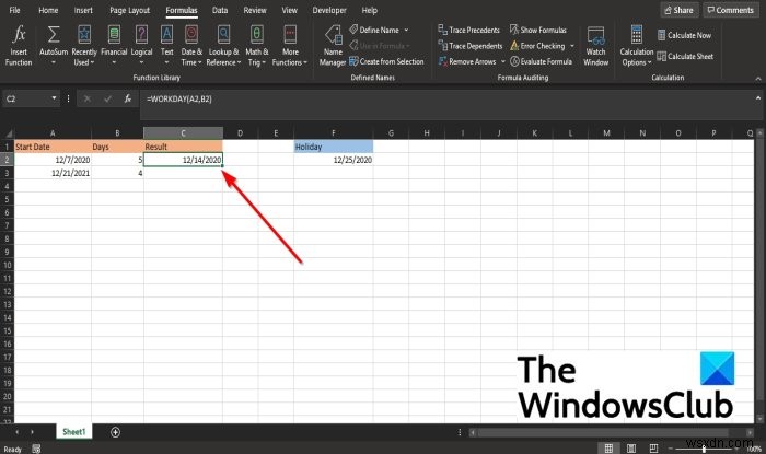 วิธีใช้ฟังก์ชัน WORKDAY ใน Microsoft Excel 