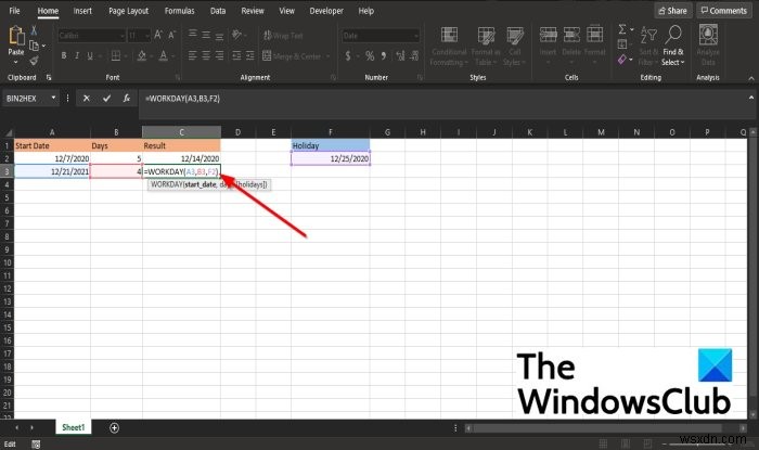 วิธีใช้ฟังก์ชัน WORKDAY ใน Microsoft Excel 