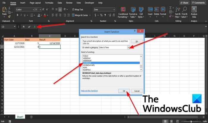 วิธีใช้ฟังก์ชัน WORKDAY ใน Microsoft Excel 