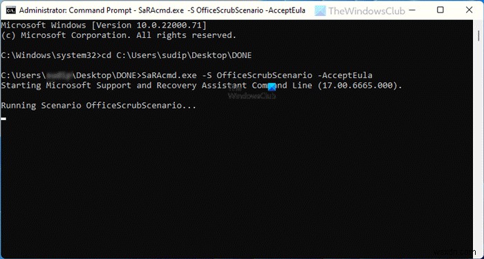 วิธีใช้ Microsoft Support and Recovery Assistant เวอร์ชันบรรทัดคำสั่ง 