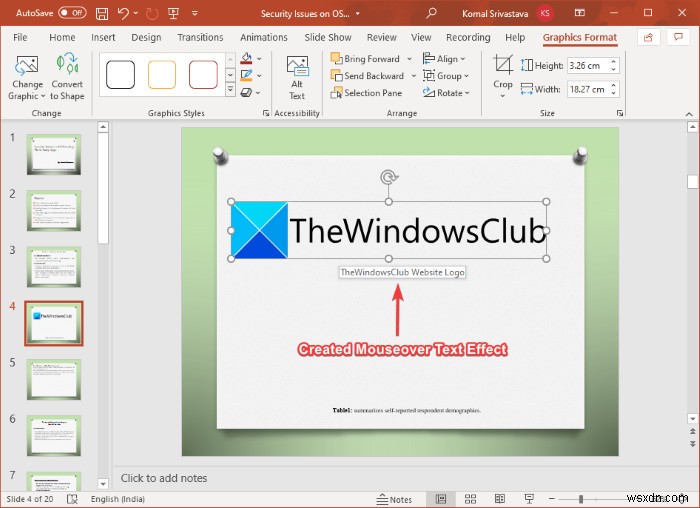 วิธีสร้างเอฟเฟกต์ข้อความวางเมาส์โอเวอร์ใน Microsoft PowerPoint 