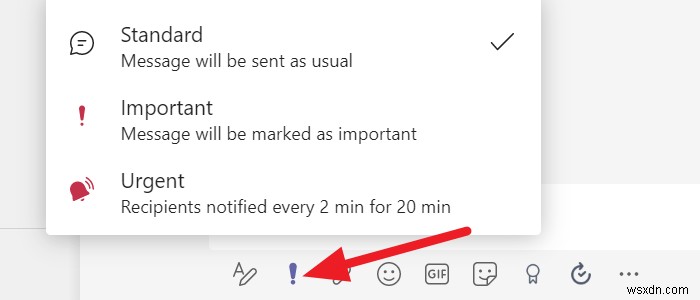 วิธีส่งข้อความด่วนหรือสำคัญใน Microsoft Teams 