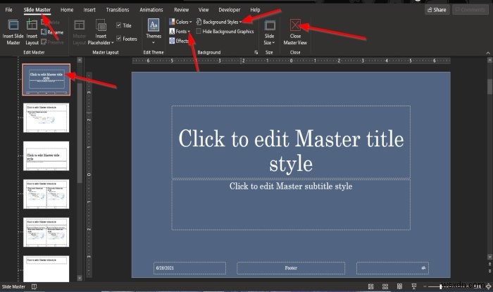 วิธีใช้ Slide Master ใน PowerPoint 