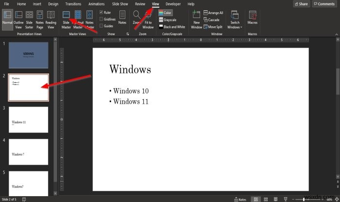 วิธีใช้ Slide Master ใน PowerPoint 