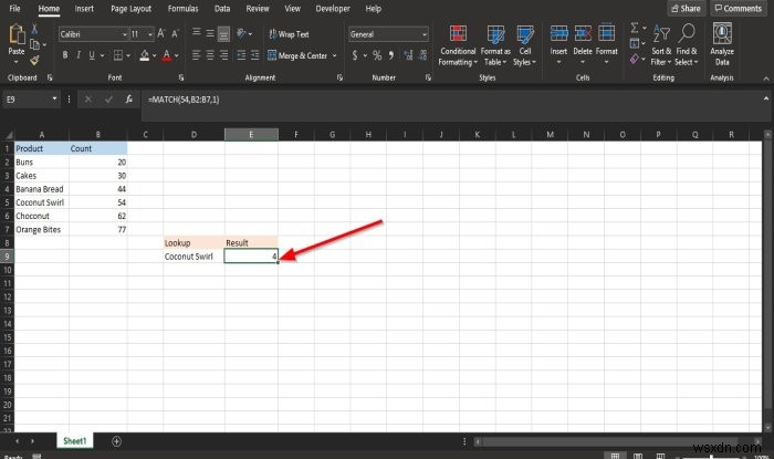 วิธีใช้ฟังก์ชัน MATCH Microsoft Excel 