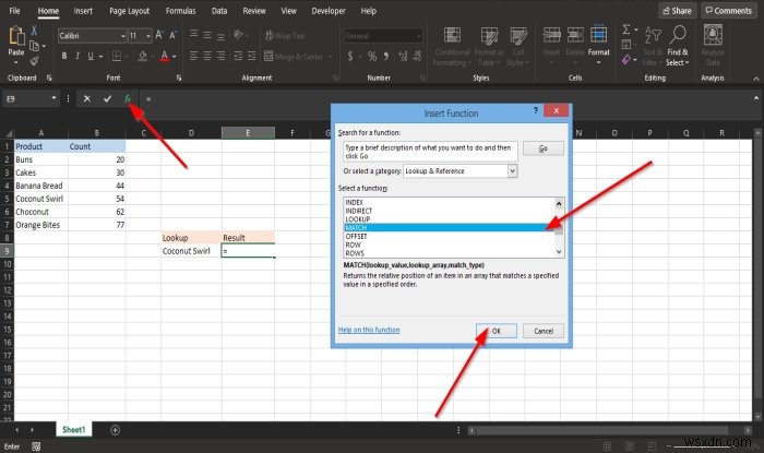 วิธีใช้ฟังก์ชัน MATCH Microsoft Excel 