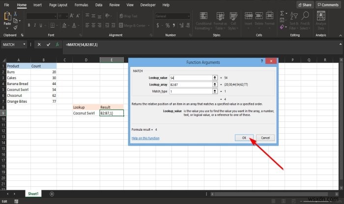 วิธีใช้ฟังก์ชัน MATCH Microsoft Excel 