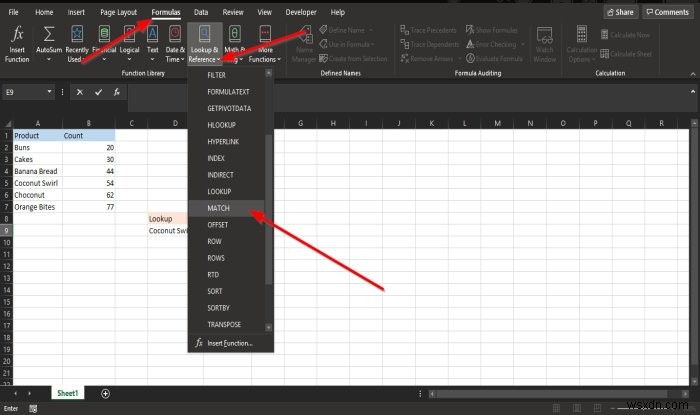 วิธีใช้ฟังก์ชัน MATCH Microsoft Excel 