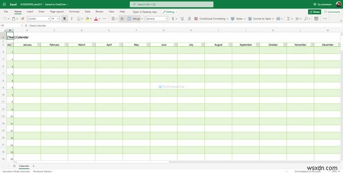 เทมเพลตปฏิทินออนไลน์ของ Google ชีตและ Excel ที่ดีที่สุด 